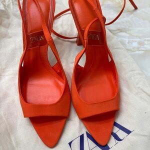 Zara fabric high heel sandals